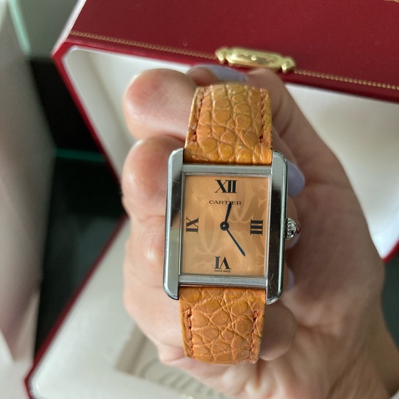 Cartier watch tank solo limited edition orange - Picture 3 of 9